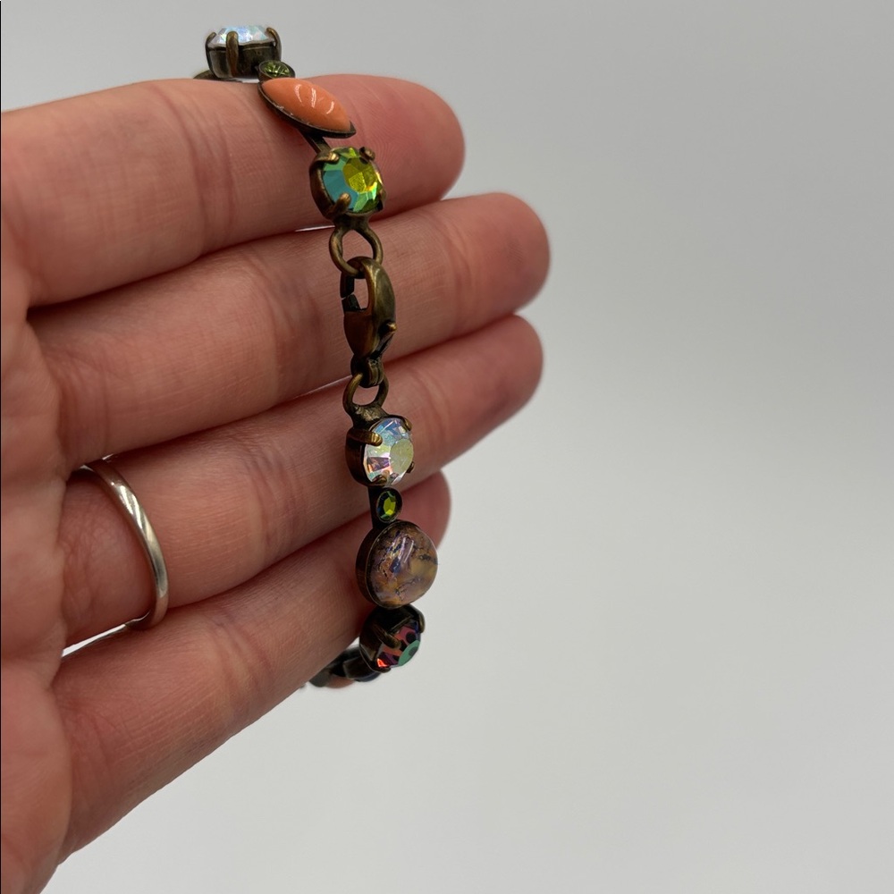 Vintage Sorrelli Crystal Bracelet & Earring Set – Multicolor Brass - Picture 4 of 6
